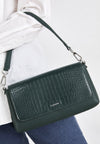 Calvin Klein small leather bag crocodile texture - green
