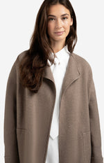 Yaya Long coatigan with patch pockets