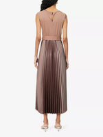 Weekend MaxMara Sleeveless Pleated Jersey And Satin Midi Dress