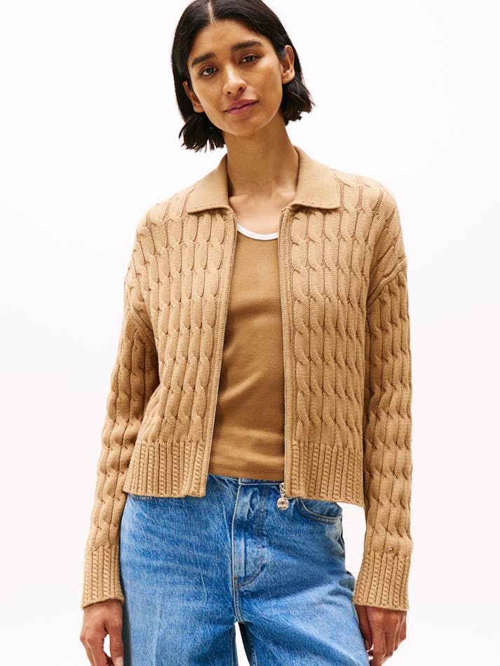 Tommy Hilfiger boxy cable knit cardigan
