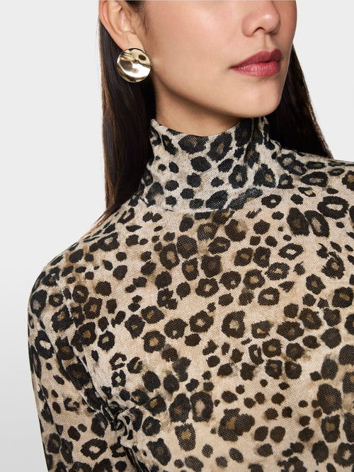 Marc Cain semi-transparent leopard print top