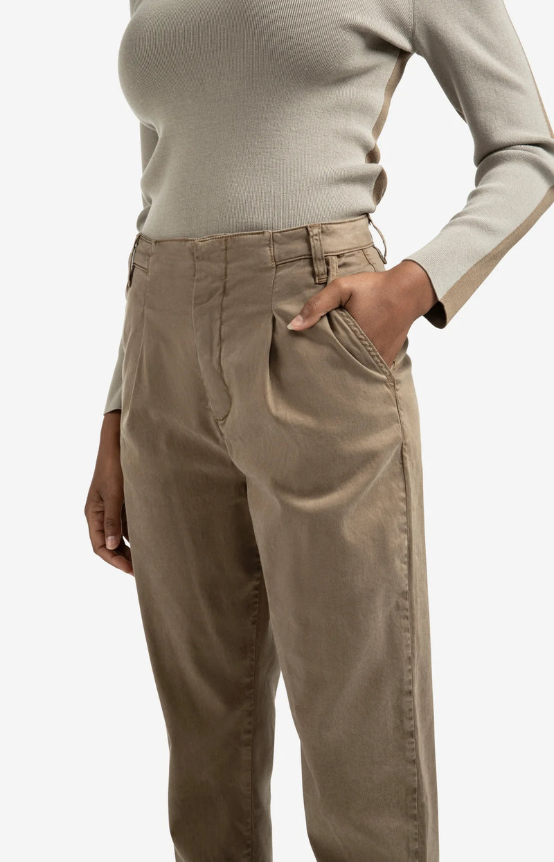 Yaya Trousers with pleats and chino pockets - Brownish