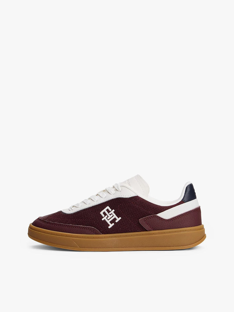 Tommy Hilfiger Burgundy Blocked Trainers
