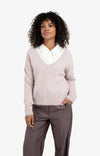 Yaya Soft Sweater with V-Neck - Fudge Purple