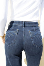 No2Moro Wide Leg Denim Trouser (27" Leg) Indigo Wash - NAPOLI