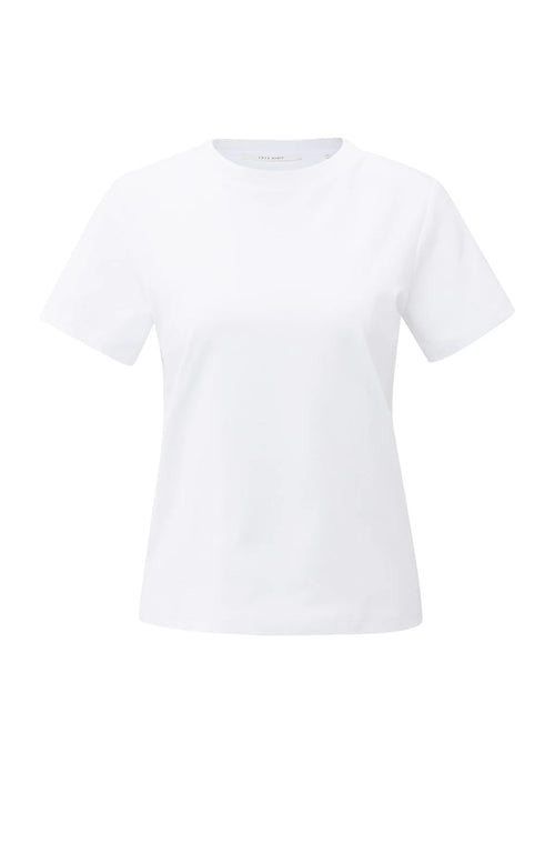 Yaya T-shirt with subtle stitch details - White
