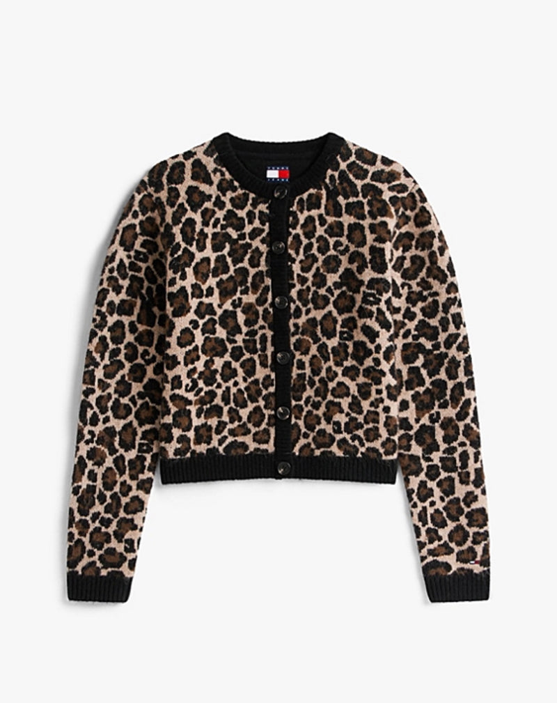 Tommy Jeans Leopard Print Relaxed Cardigan