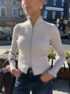 Calvin Klein long sleeve fitted ribbed cardigan - Beige