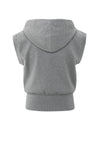Yaya Sleeveless hoodie with zipper and hood