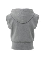 Yaya Sleeveless hoodie with zipper and hood