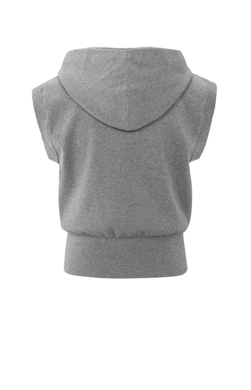 Yaya Sleeveless hoodie with zipper and hood