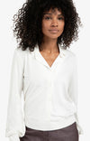 Yaya Blouse with Double Layer Look - White