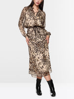 Marc Cain leopard print maxi dress with belt