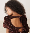 Pretty Lavish Bow Cluster Sequin Shift Dress - Brown