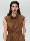 Jane Lushka dress poplin cotton blend -brown