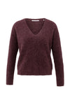 Yaya Soft Sweater with V-Neck - Cloud Grey Purple