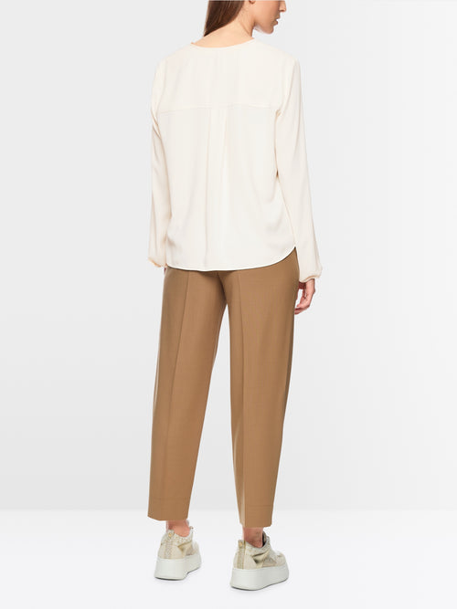 Marc Cain Flowing slip-on blouse with bow - Cream