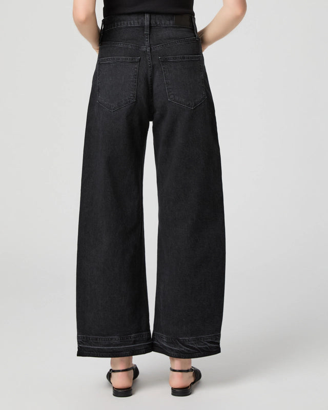 Paige Arellia Ankle Barrel Leg Jean - Black Void