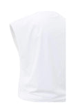 YAYA Sleeveless top with shoulder pads and pleat detail
