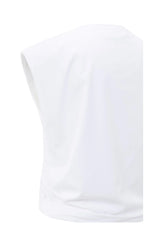 YAYA Sleeveless top with shoulder pads and pleat detail