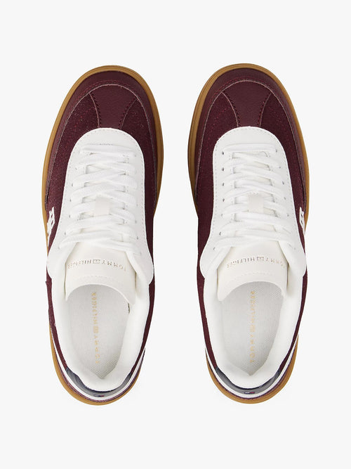 Tommy Hilfiger Burgundy Blocked Trainers