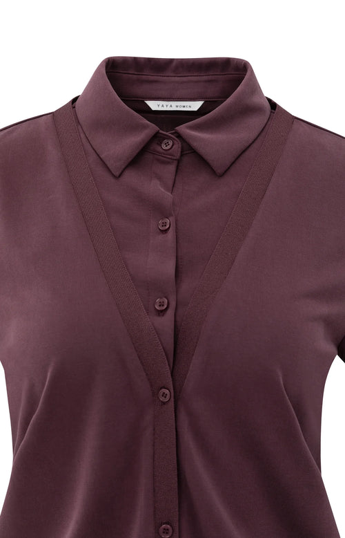 Yaya Blouse with Double Layer Look - Fudge Purple
