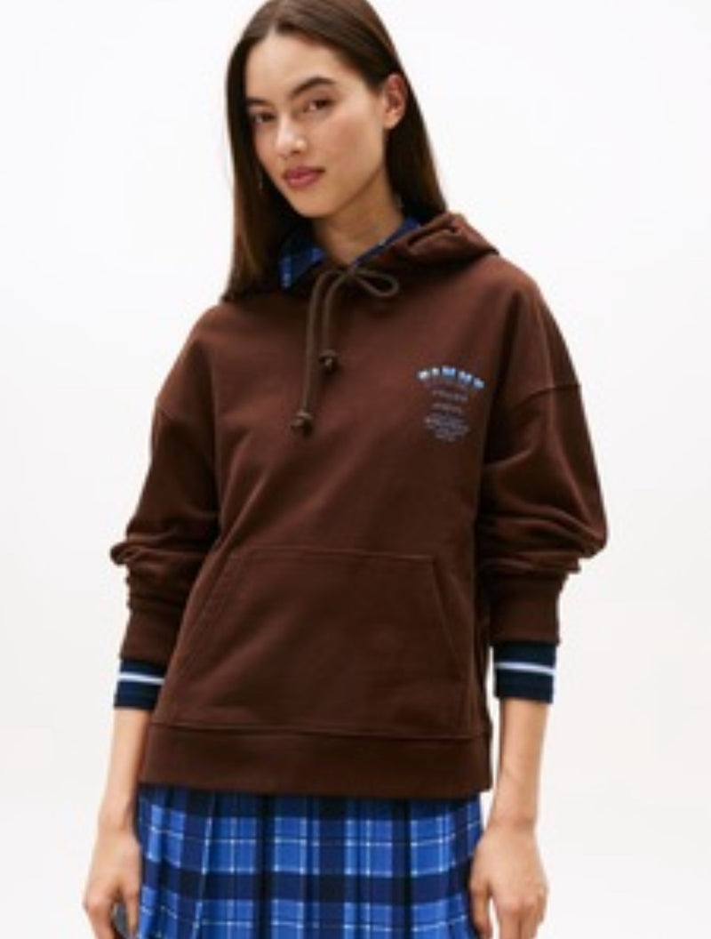 Tommy Jeans Boxy Western TJ Hoodie - Rich Brown
