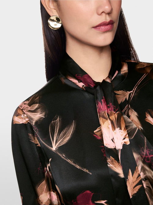 Marc Cain black silk floral blouse