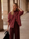 Varley Patricia Rib Cardigan - Red Fleck