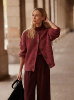Varley Patricia Rib Cardigan - Red Fleck
