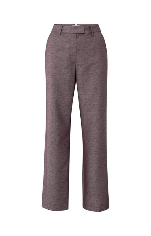 Yaya Shiny Woven Trousers - Fudge Purple Dessin