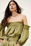 Ba&SH Dalila Top with Removable Sleeves - Khaki