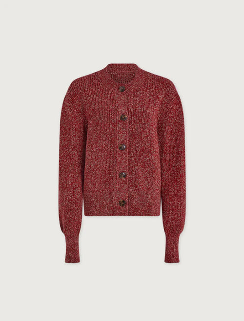Varley Patricia Rib Cardigan - Red Fleck
