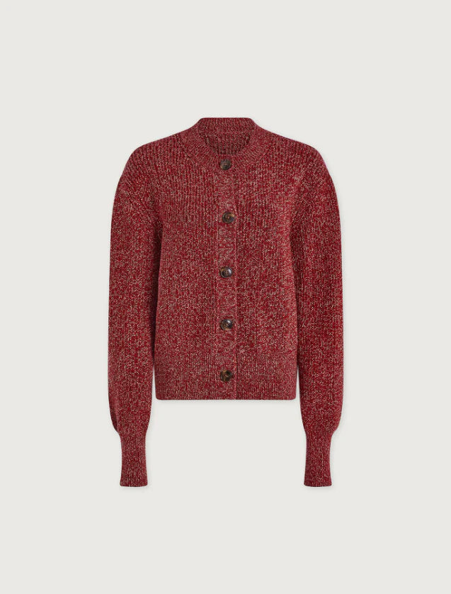 Varley Patricia Rib Cardigan - Red Fleck