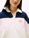 Tommy Jeans Badge Stripe Oversized Rugby Shirt