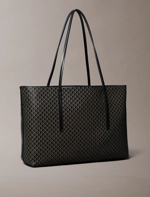 Allover Monogram Logo Tote Bag With Pouch