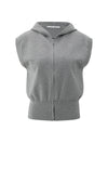 Yaya Sleeveless hoodie with zipper and hood
