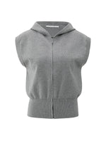 Yaya Sleeveless hoodie with zipper and hood