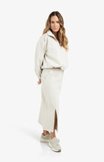 Yaya Balloon Sleeve Sweatshirt - Cloud Grey Melange