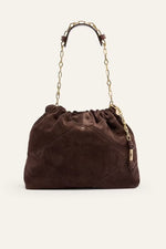 Ba&sh Suede June tote bag - Chocolate Brown