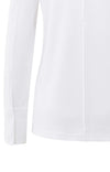 Yaya Jersey top with woven cuffs and slit detail - Pure White