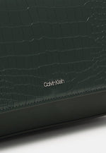 Calvin Klein small leather bag crocodile texture - green