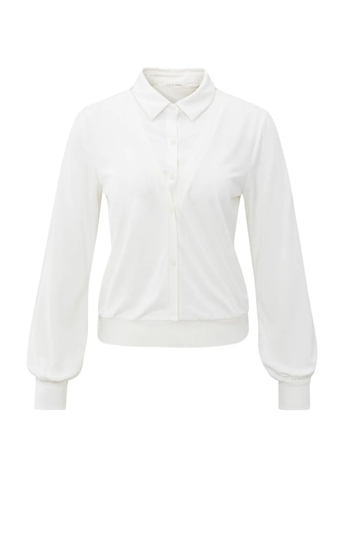 Yaya Blouse with Double Layer Look - White