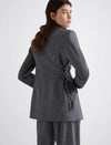 Marella straight fit stretch blazer - Melange Grey