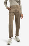 Yaya Trousers with pleats and chino pockets - Brownish