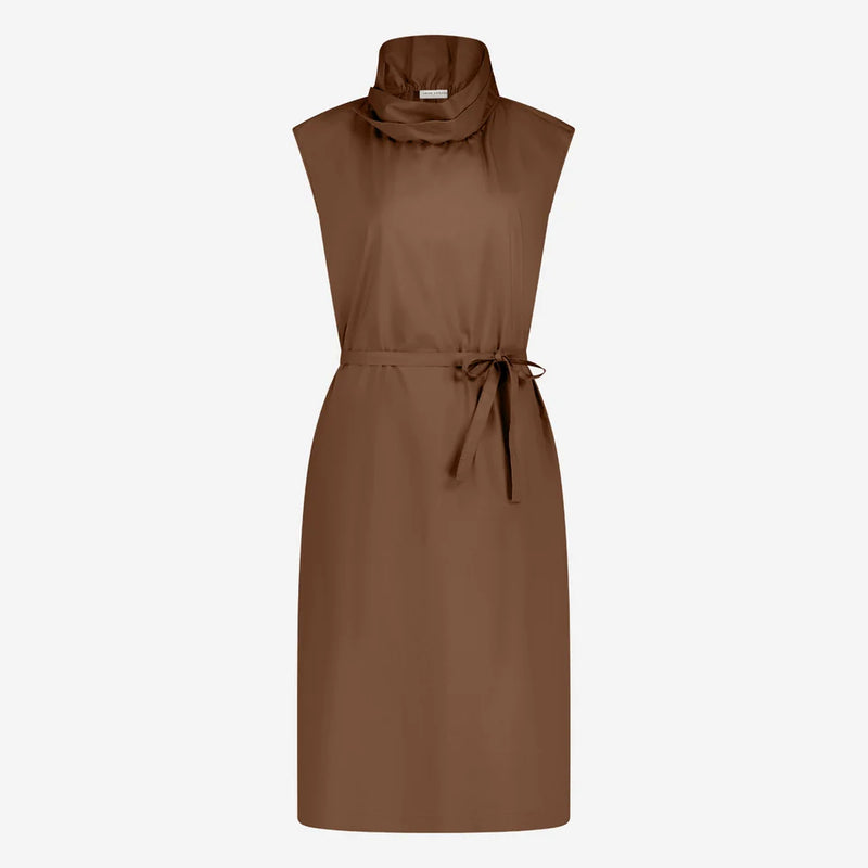 Jane Lushka dress poplin cotton blend -brown