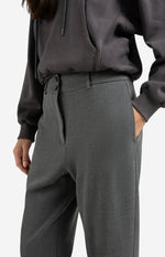 Yaya High waist tailored trousers with turn-ups - Grey