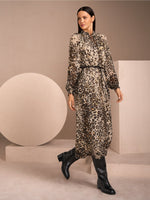 Marc Cain leopard print maxi dress with belt