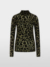 Marc Cain mesh long sleeve patterned top