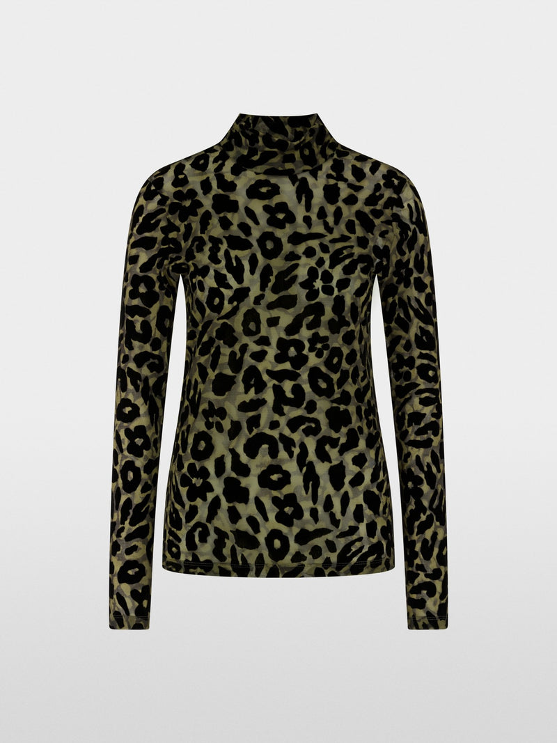 Marc Cain mesh long sleeve patterned top